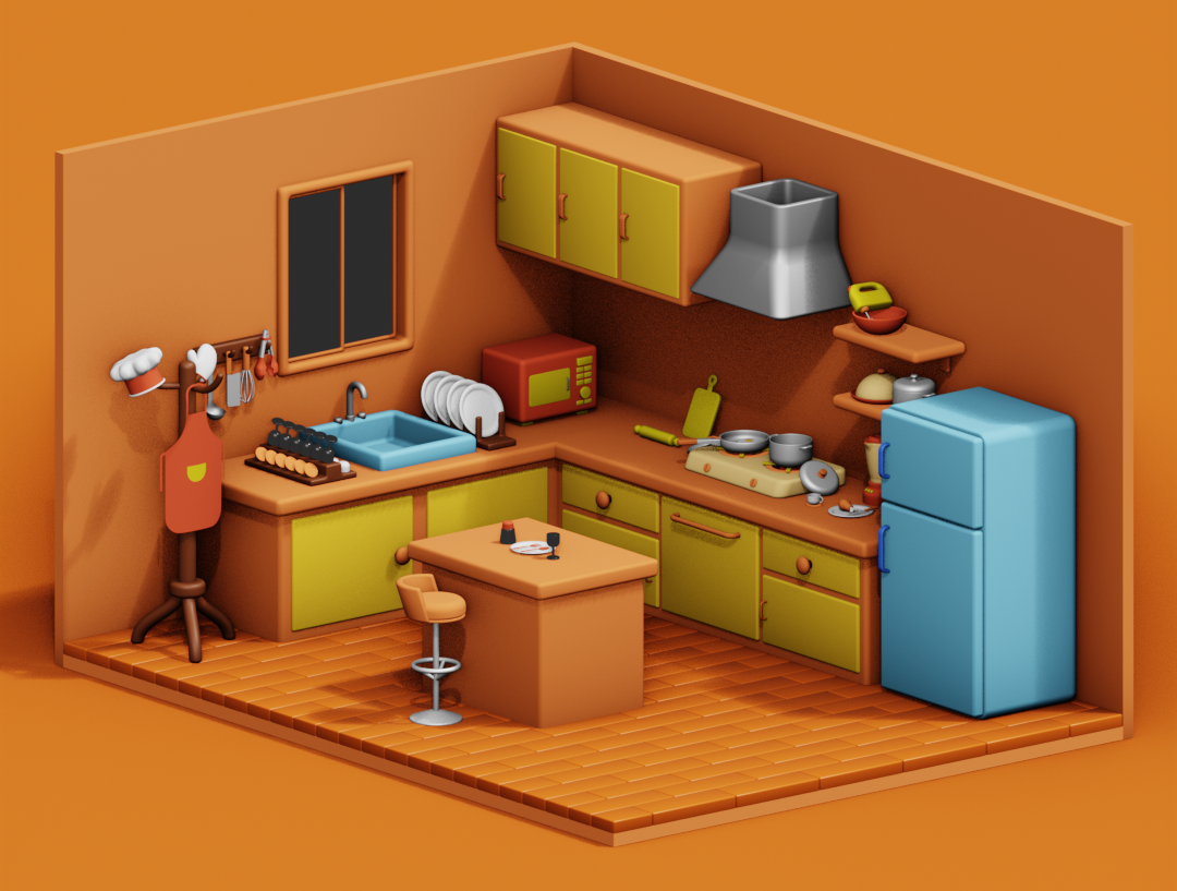 3D Kitchen Set